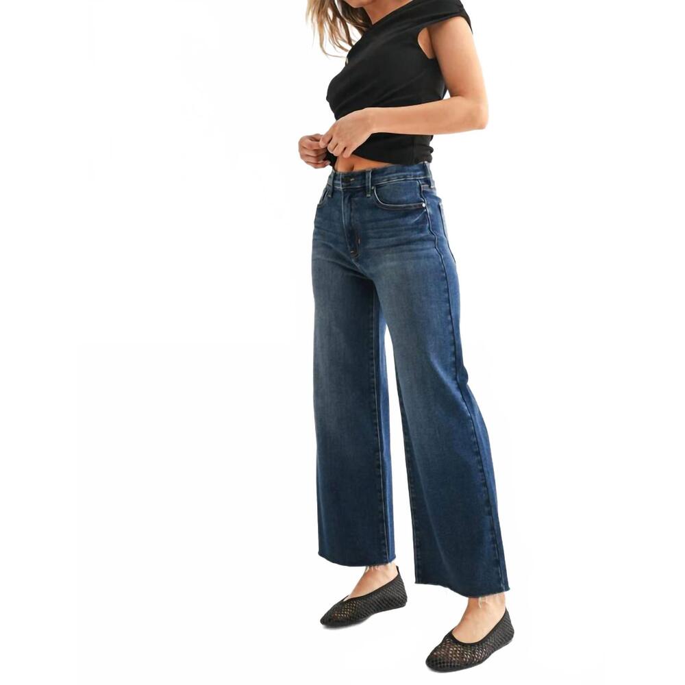 NEW JUST BLACK DENIM scissor cut wide leg jean in dark denim - Picture 4 of 5
